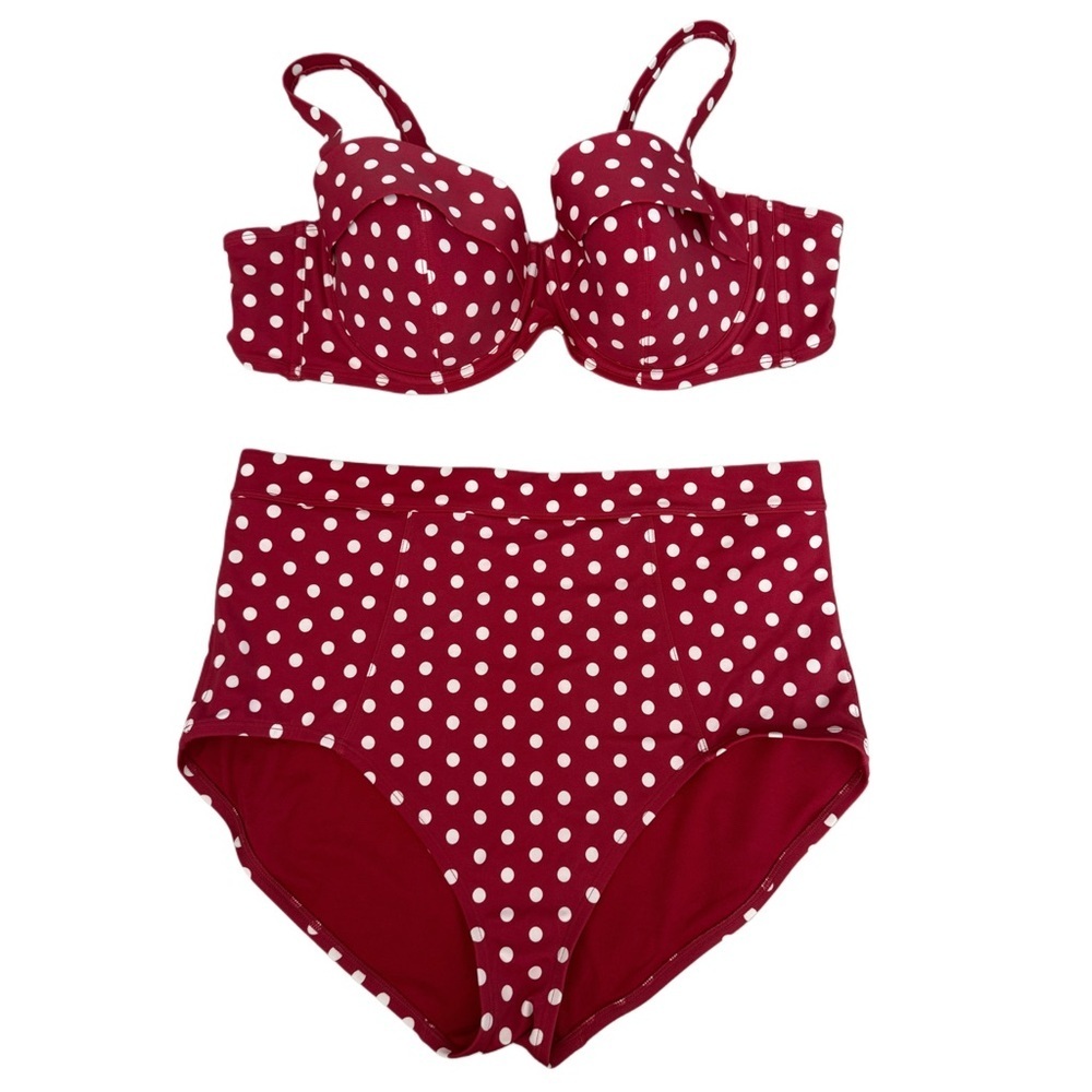 Adore Me Red Polka Dot High-Waist Bikini